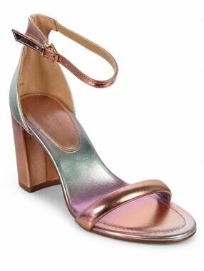 NWB Kenneth Cole New York Luisa Metallic Heel Sandals 8.5
